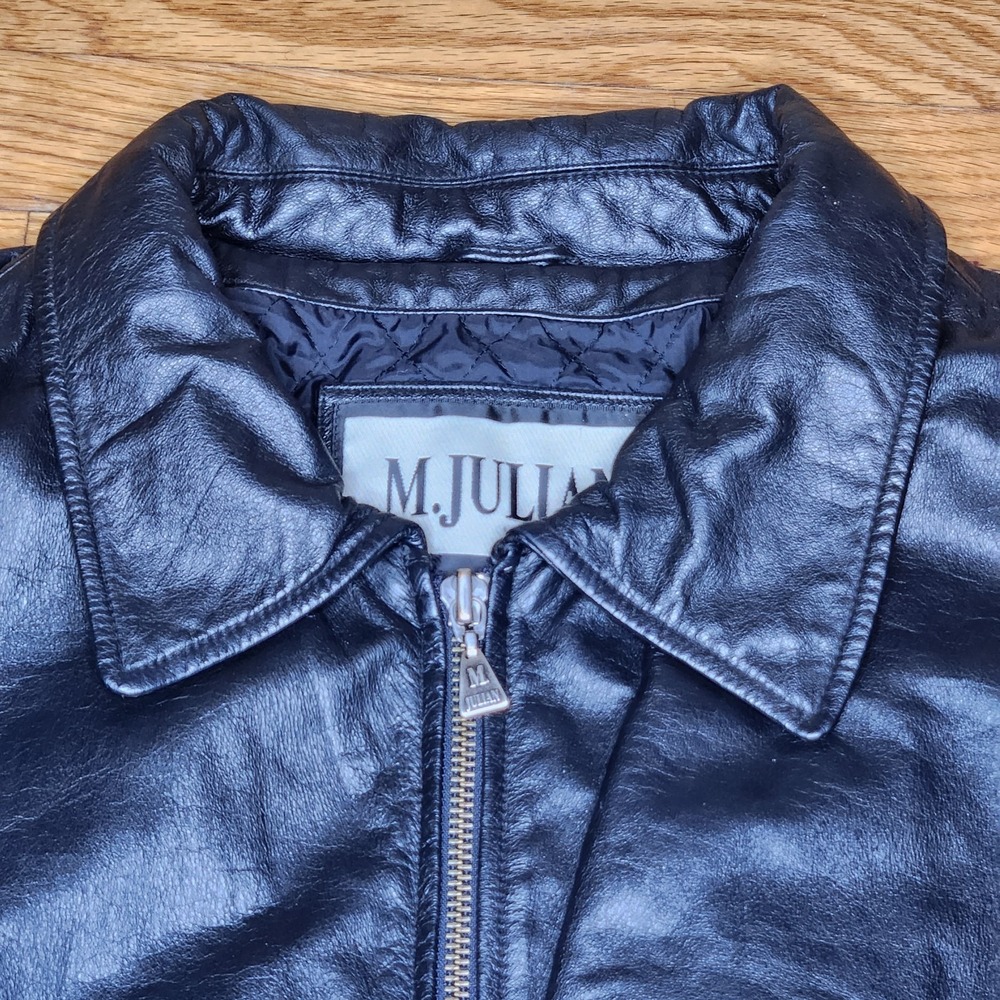 Vintage Wilsons M.Julian Leather Jacket Mens 3XL Black Full Zip Biker Pockets - Picture 2 of 16